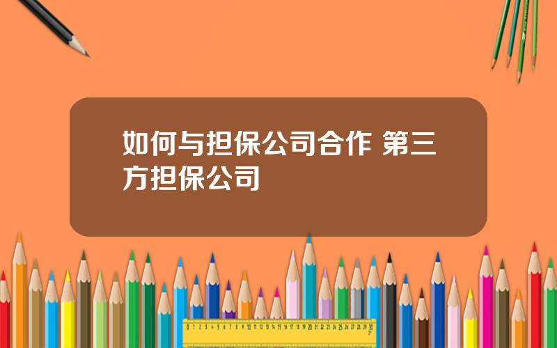 如何与担保公司合作 第三方担保公司